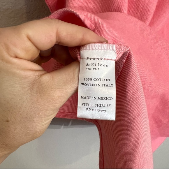 New Frank & Eileen Shirley oversized Italian flannel shirt pink herringbone M - Picture 15 of 16